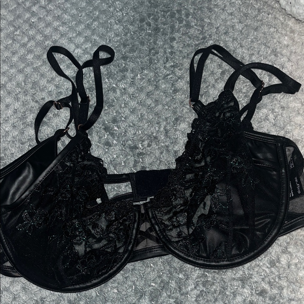 Bras N Things Black Lace Strappy Bra